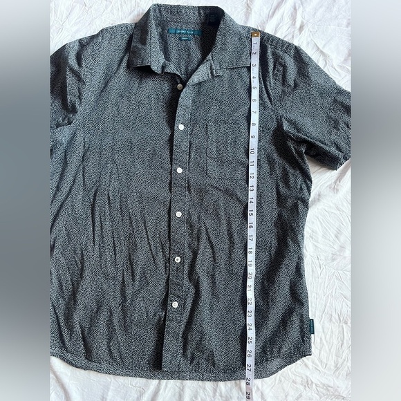 Perry Ellis Men's Blue Gray Patterned Button Up Shirt Size Large Slim Fit - Picture 9 of 12